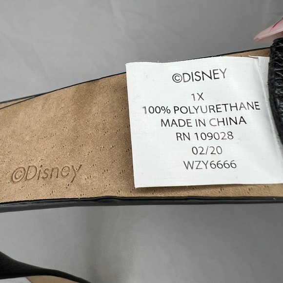 Disney Mickey‎ Mouse Belt Black Silver Buckle Faux Leather Women's Fashion Belt - Picture 4 of 7